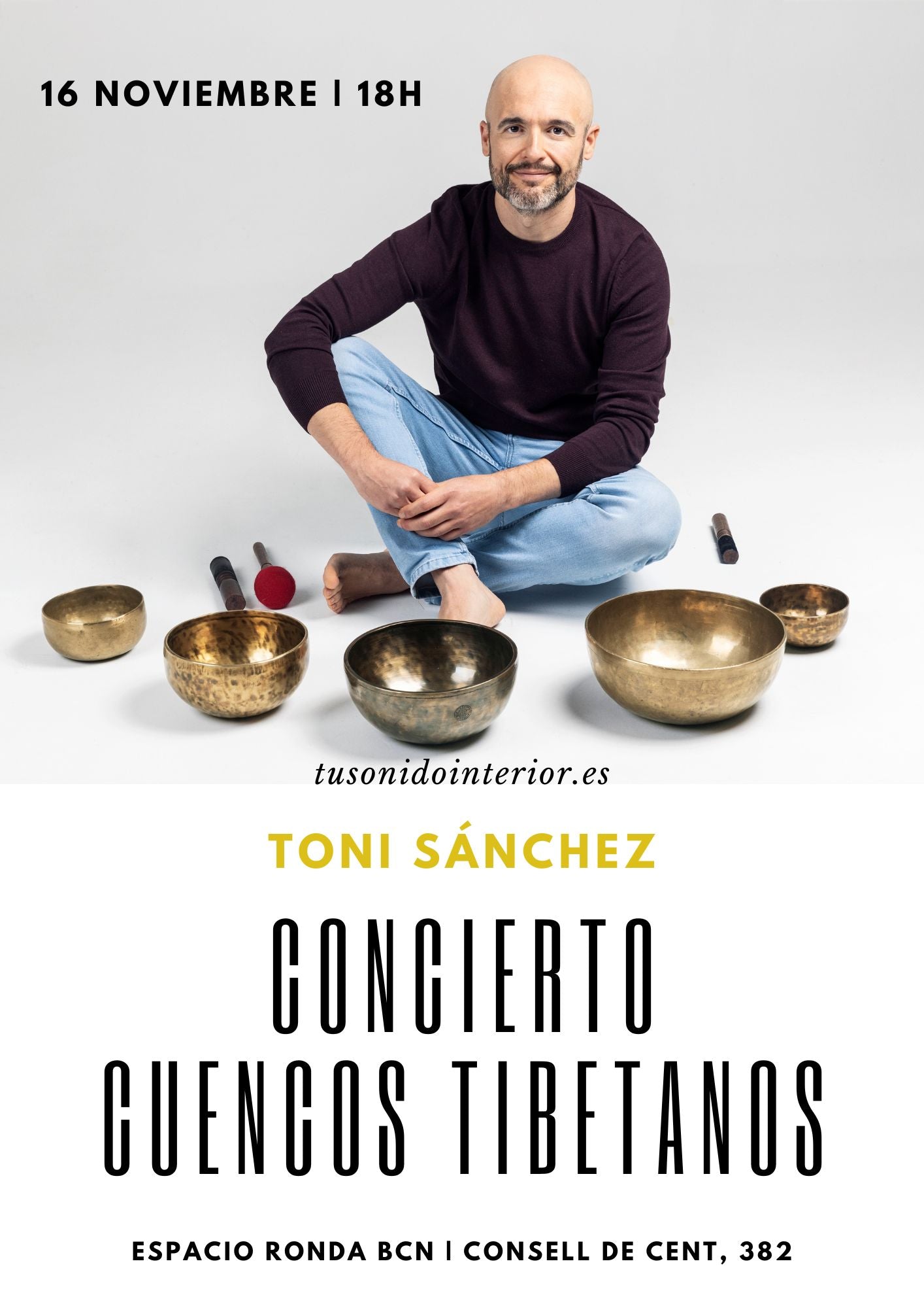 Entrada concierto cuencos tibetanos + charla | Toni Sánchez | Barcelona | 16.11.24